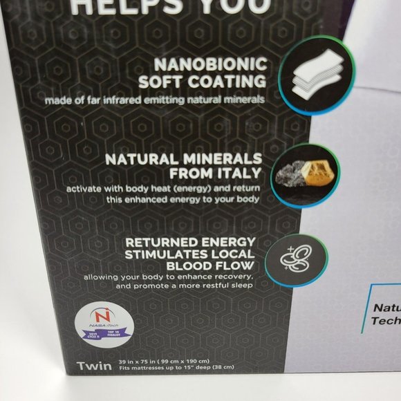 Sleep Charge Nanobionic Waterproof Mattress Protector 15" Fitted TWIN SIZE White - Picture 5 of 8